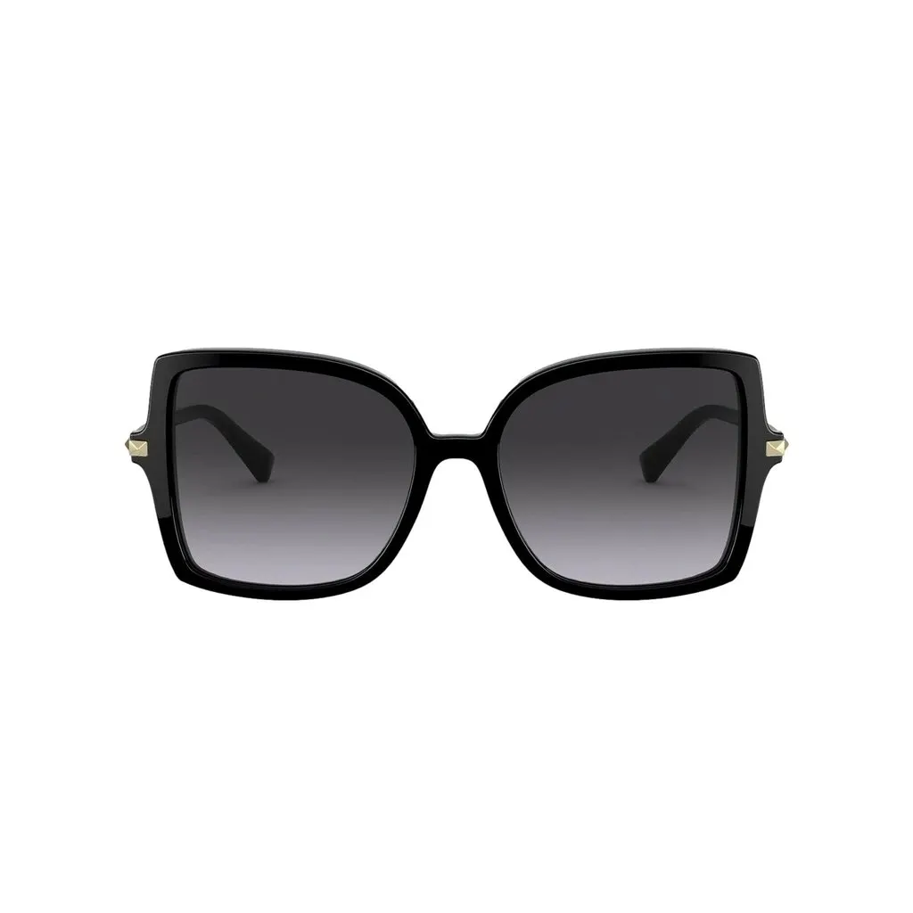 Valentino Valentino Garavani Black Studded Acetate and Titanium Sunglasses Size 56 Black Never worn - Front View
