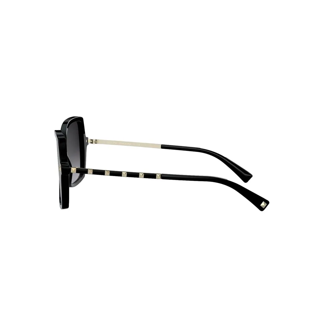 Valentino Valentino Garavani Black Studded Acetate and Titanium Sunglasses Size 56 Black Never worn - Back View