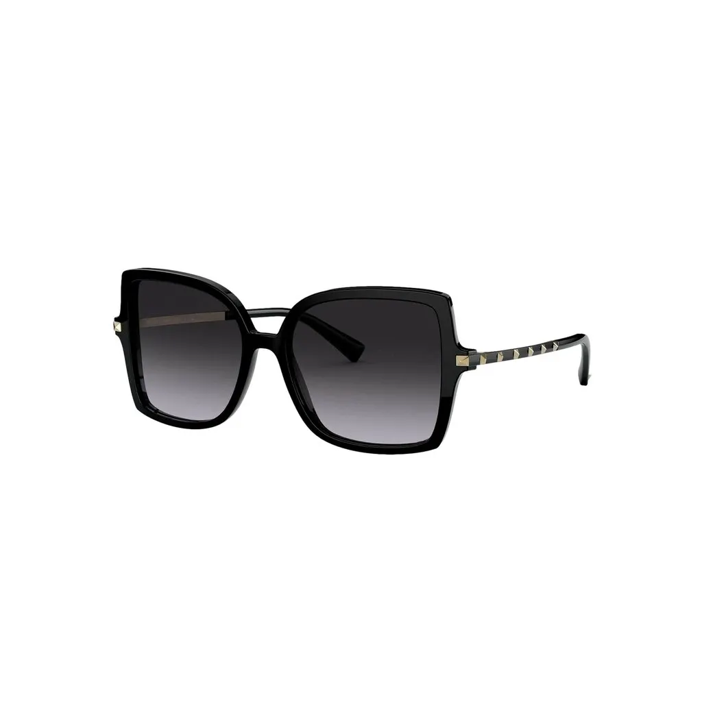 Valentino Valentino Garavani Black Studded Acetate and Titanium Sunglasses Size 56 Black Never worn - Inside View
