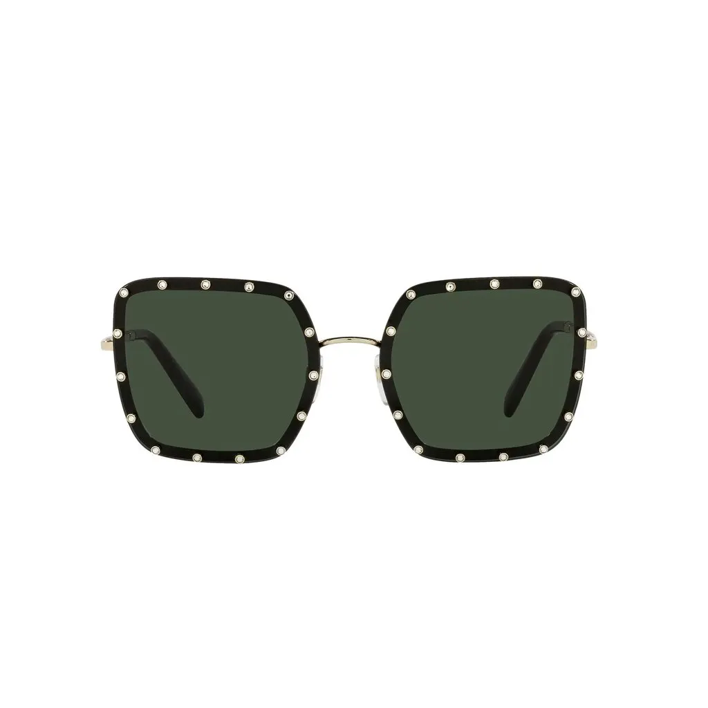 Valentino Valentino Garavani Green Studded Titanium Sunglasses Green Never worn - Back View