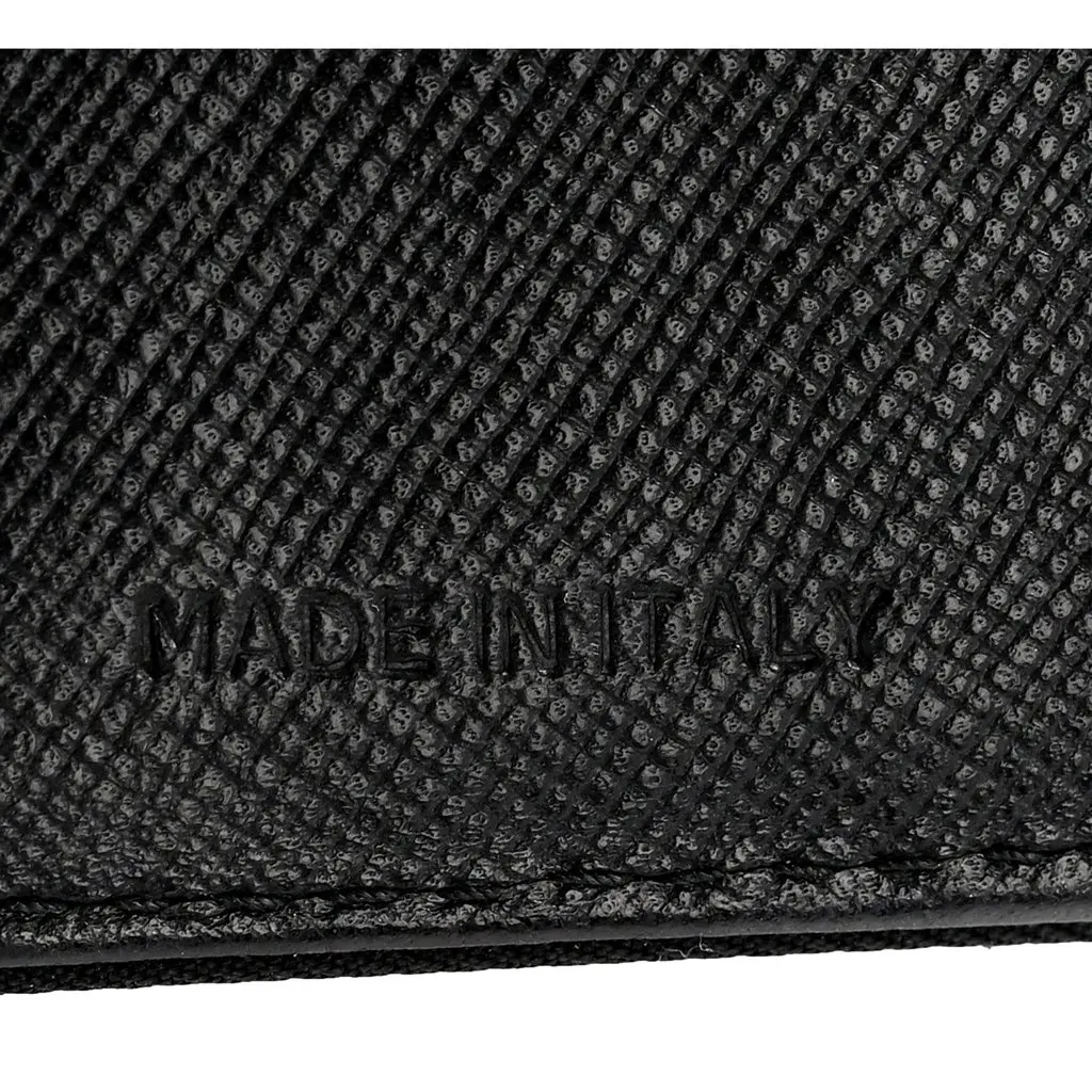 Prada Tessuto Nylon Tri-Fold Compact Wallet Black Black Leather Never worn - Model View