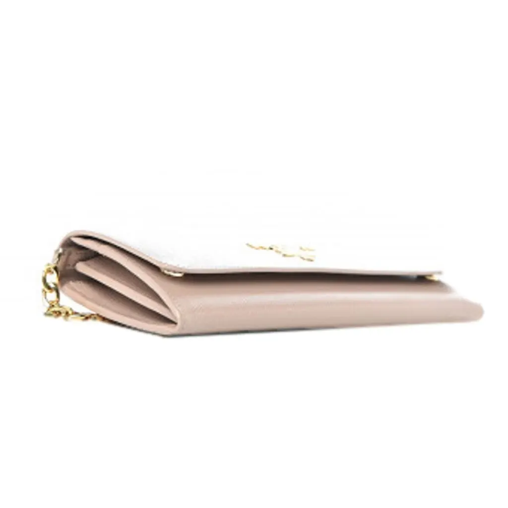 Prada Cipria Beige Vitello Move Leather Chain Wallet Crossbody Beige Leather Never worn - Inside View