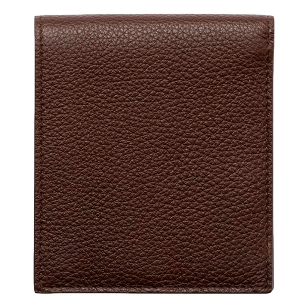 Prada Brown Vitello Daino Triangolo Leather Bifold Wallet Brown Leather Never worn - Model View