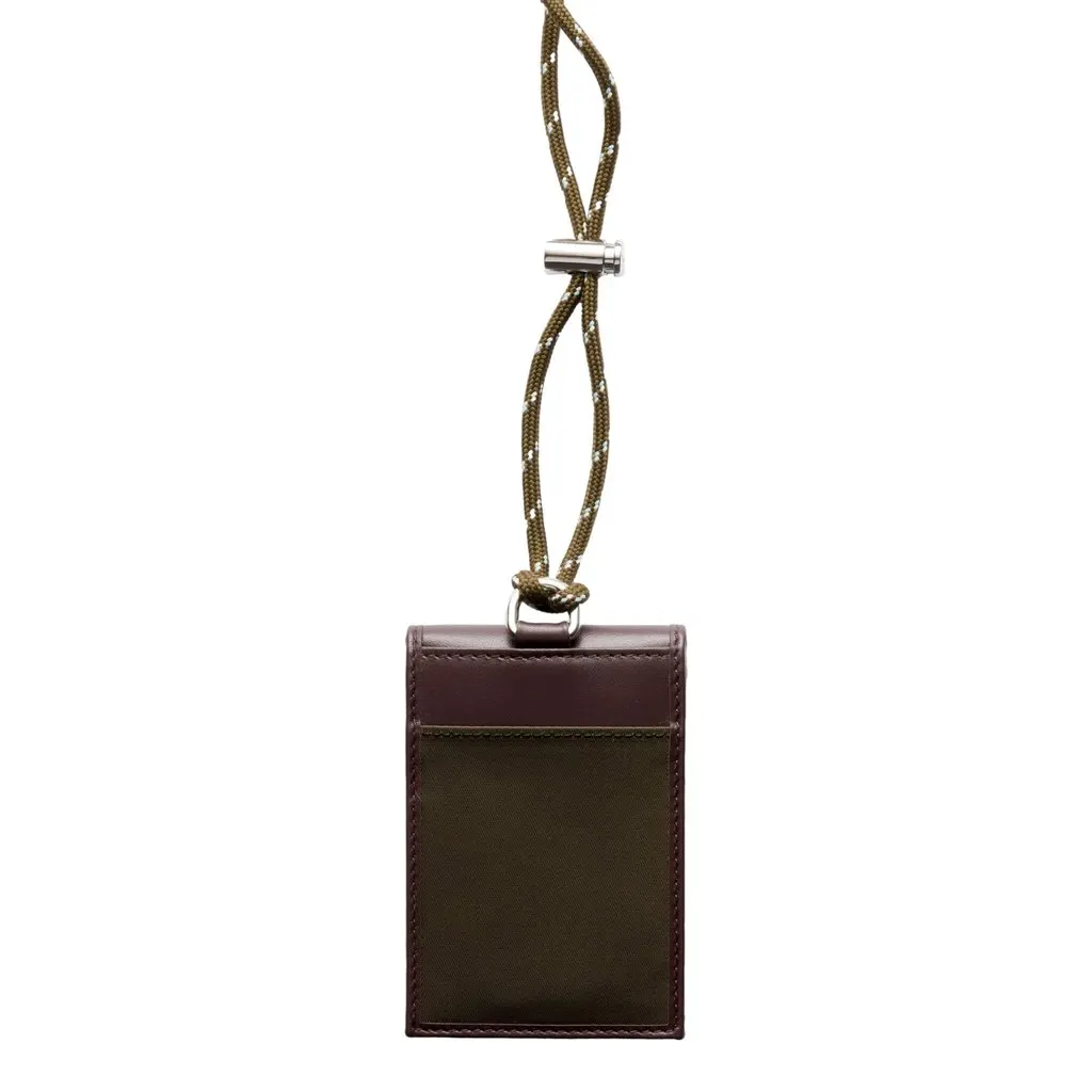 Prada Speedrock Re-Nylon Leather Card Holder with Strap Green Polyamide Never worn - Back View