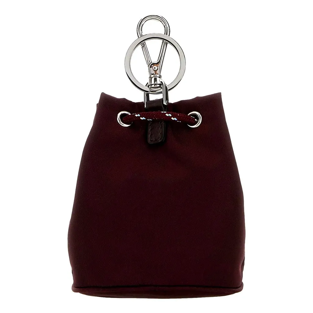 Prada Speedrock Burgundy Re-Nylon Drawstring Pouch Bag Charm Burgundy Polyamide Never worn - Back View