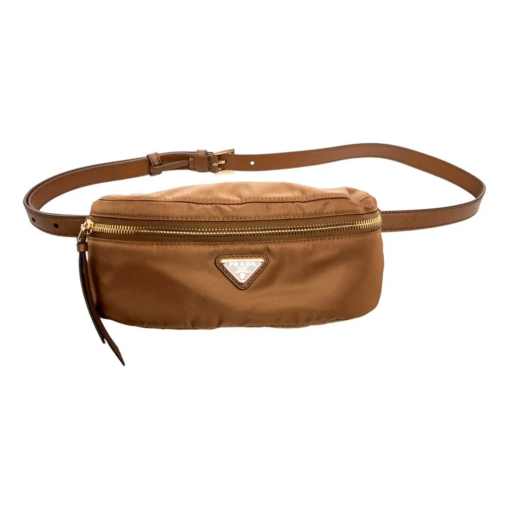 Prada Brown Re-Nylon Saffiano Leather Belt Bag