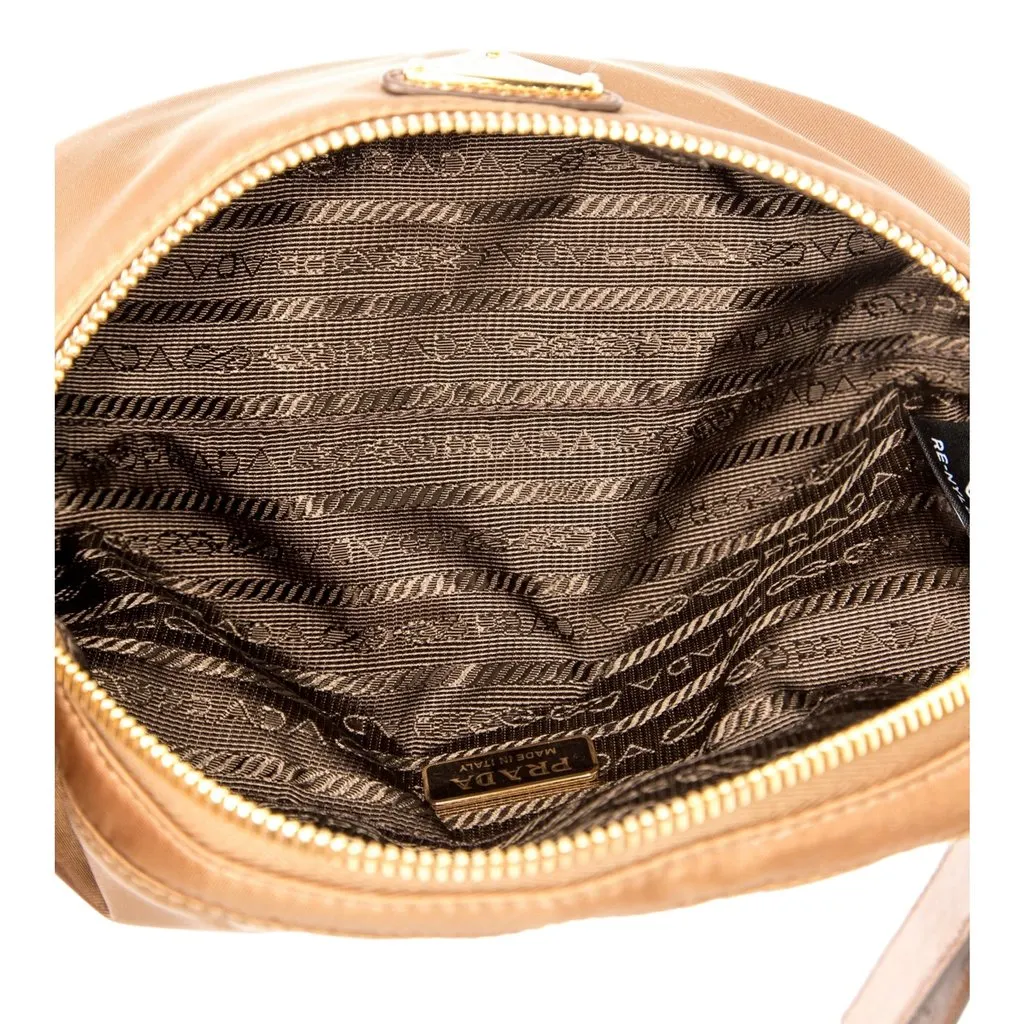 Prada Brown Re-Nylon Saffiano Leather Belt Bag Brown Never worn - Inside View