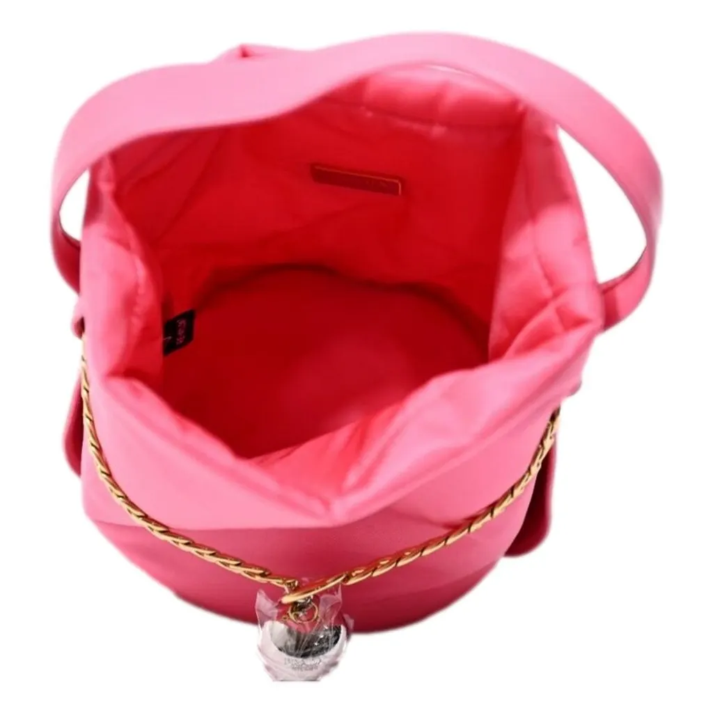 Prada Petit Sac Noir Mini Re-Nylon and Nappa Leather Bucket Bag Pink Pink Polyamide Never worn - Back View