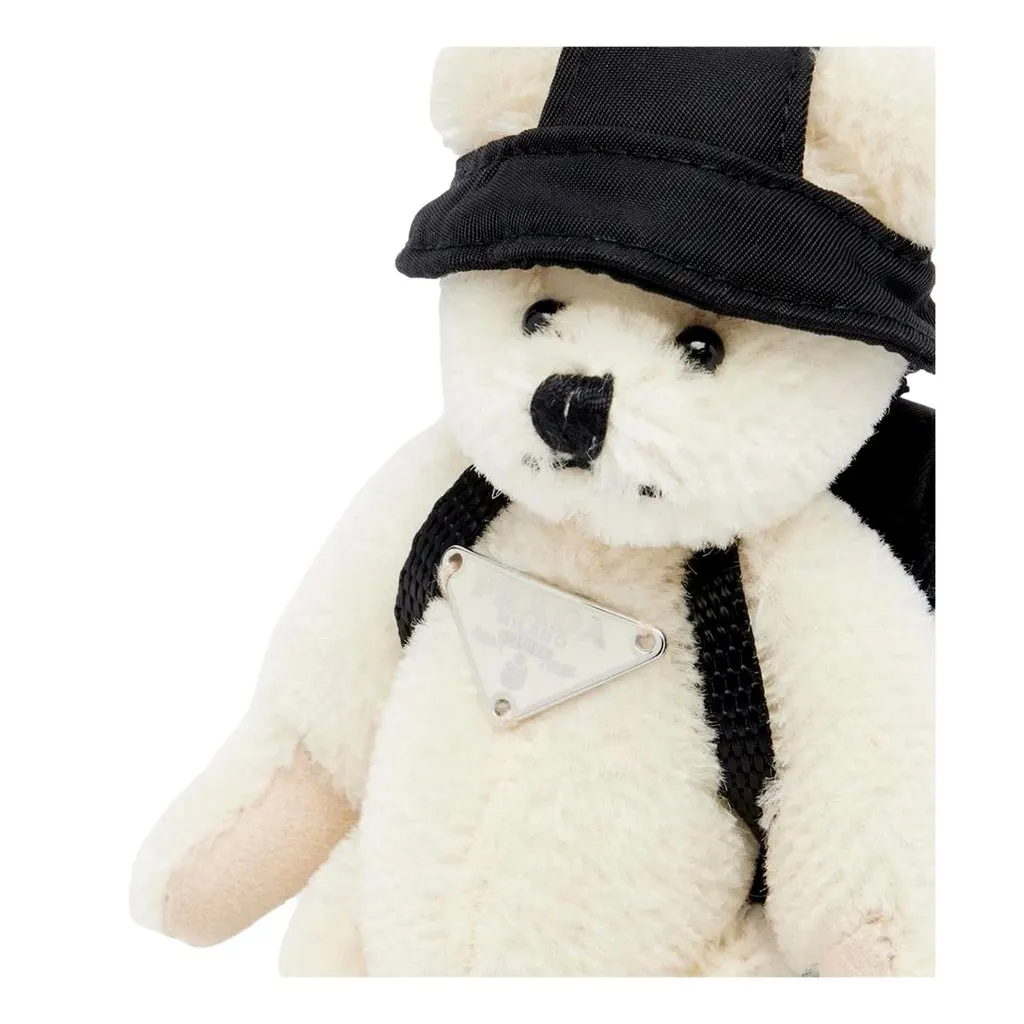 Prada Leo Teddy Bear Cotton Mohair Bag Charm Keychain White Cotton Never worn - Inside View