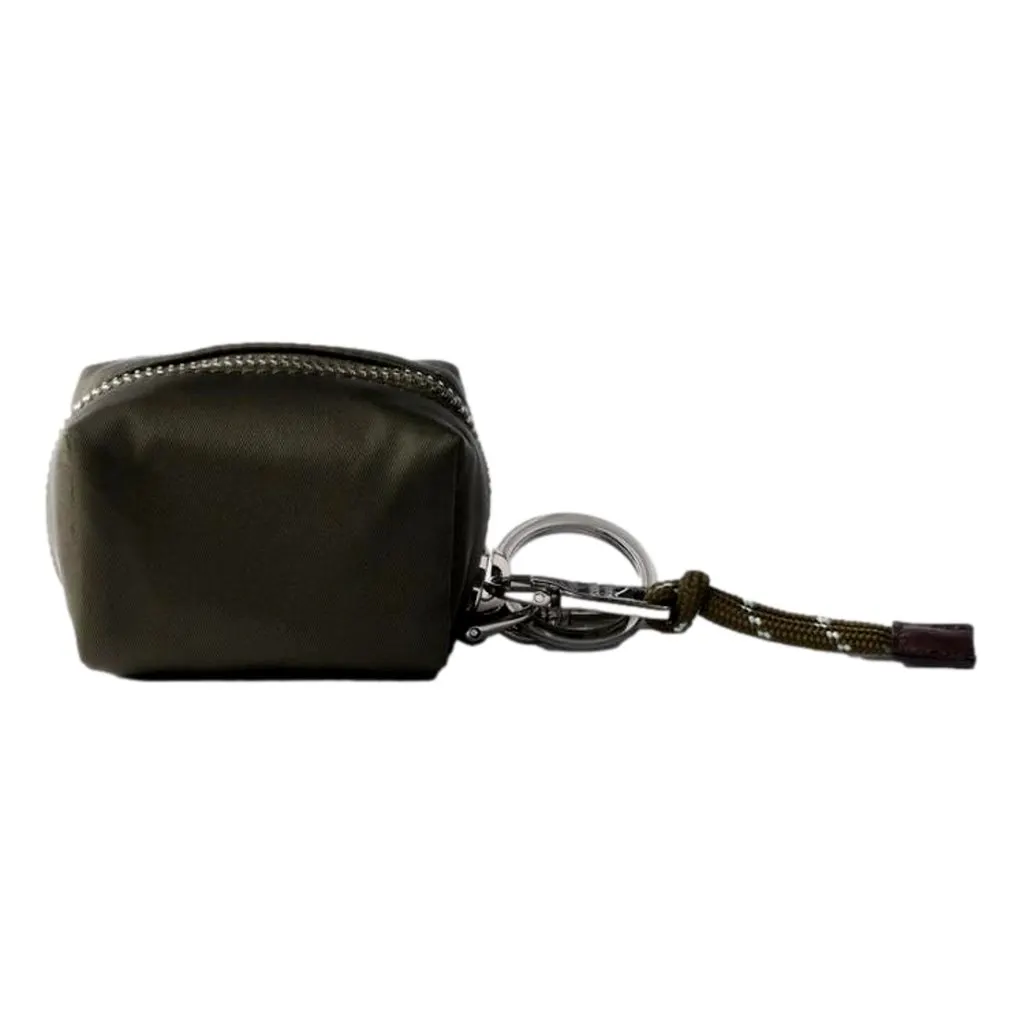 Prada Olive Green Re-Nylon Mini Pouch Trick Bag Charm Green Polyamide Never worn - Inside View