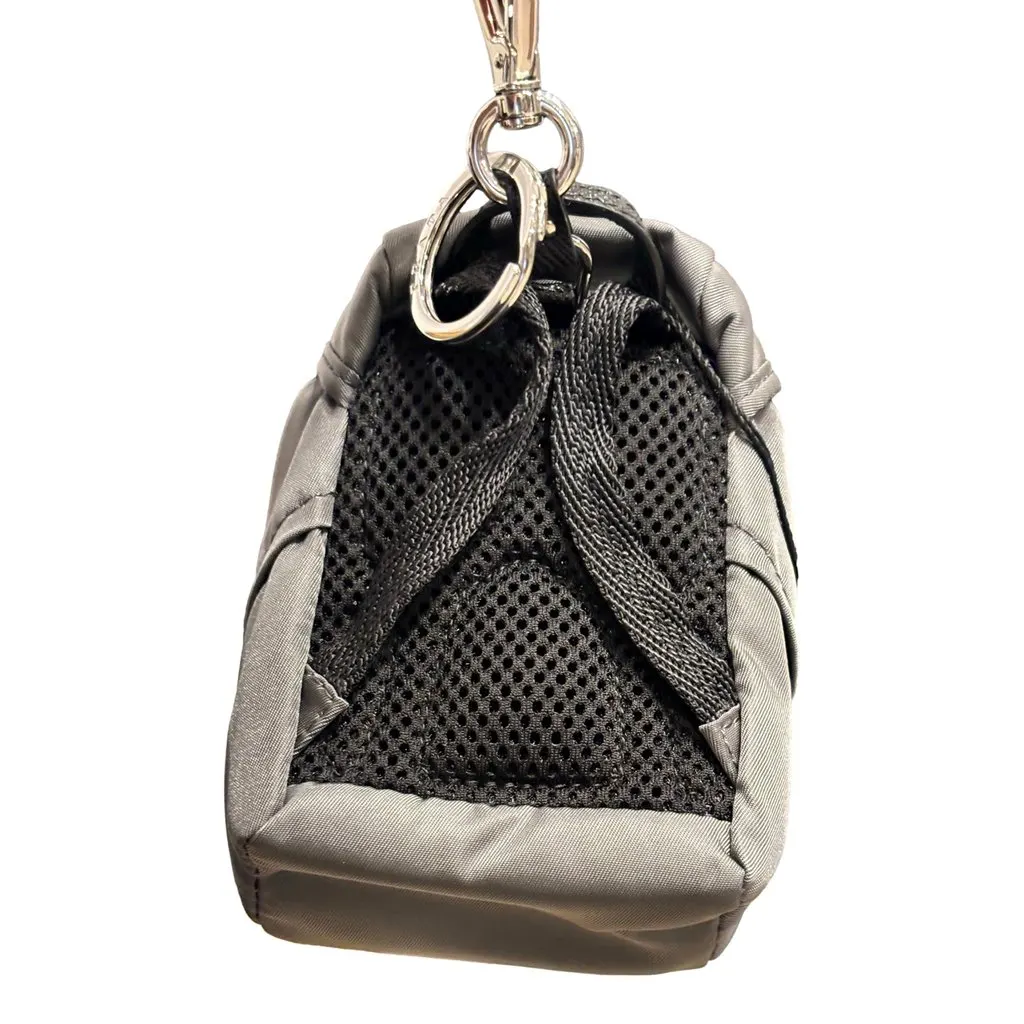 Prada Grey Nylon Mini Backpack Bag Charm Keychain with Triangle Logo MultiColor Never worn - Back View