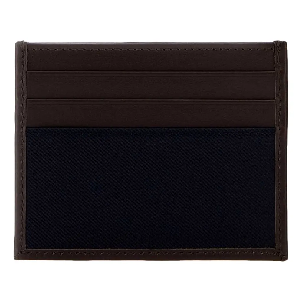 Prada Smooth Leather Tessuto Nylon Card Holder Wallet Black Brown Black Polyamide Never worn - Inside View