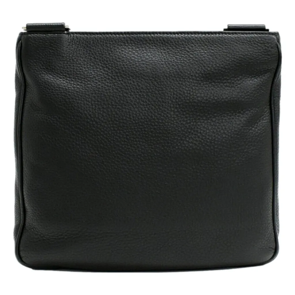 Prada City Vitello Leather Black Messenger Crossbody Bag Black Canvas Never worn - Back View