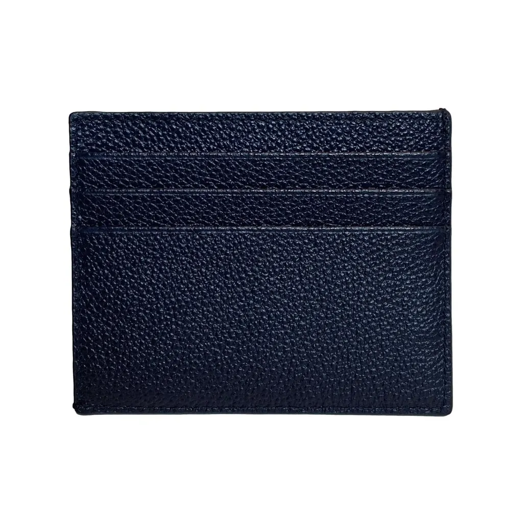 Prada Vitello Micro Grain Leather Baltico Blue Card Holder Wallet Blue Leather Never worn - Back View