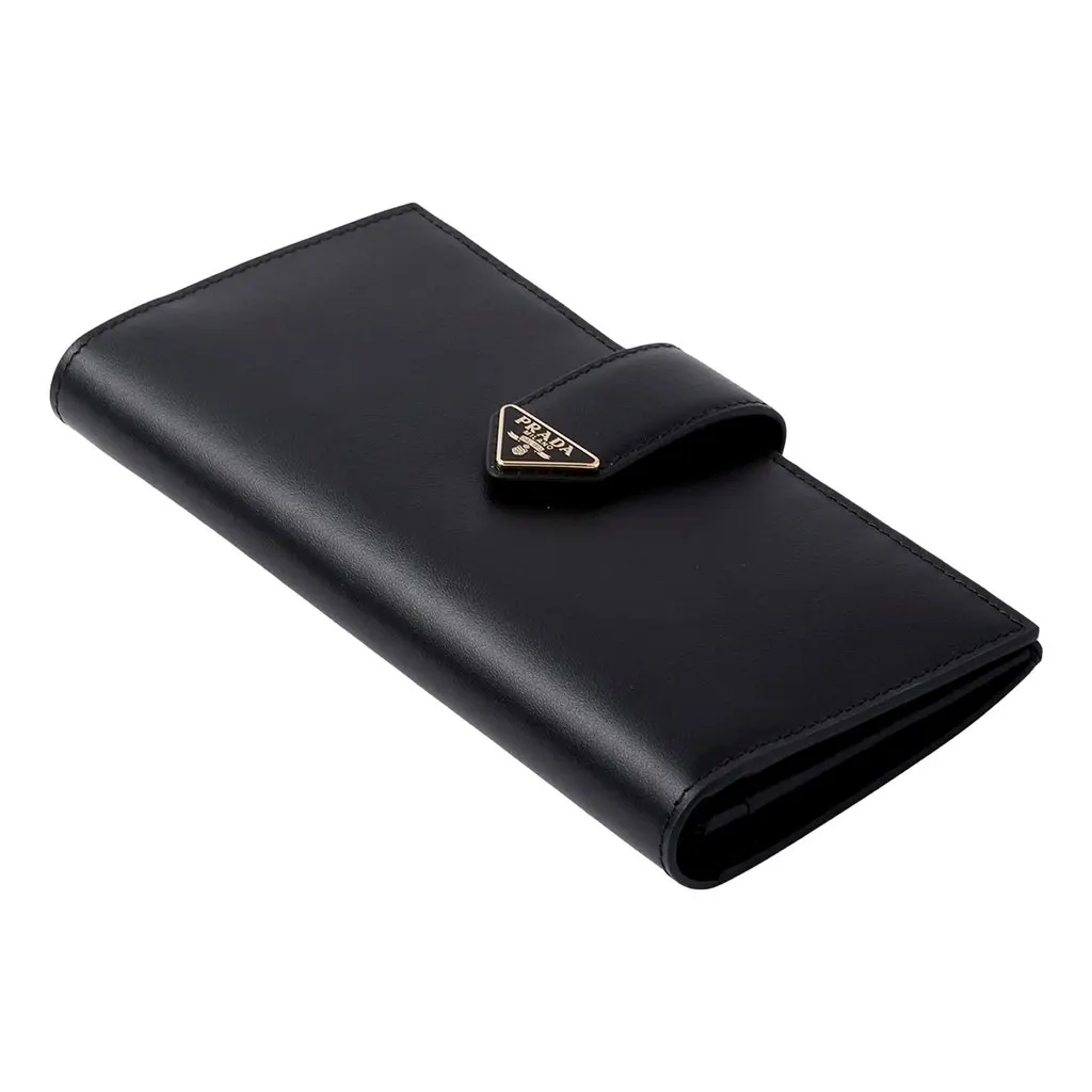 Prada Prada City Smooth Calfskin Long Wallet in Nero Black Black Leather Never worn - Back View