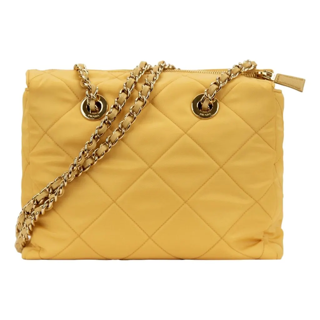 Prada Re-Edition Maize Yellow 1995 Chaine Re-Nylon Tote Bag MultiColor Polyamide Never worn - Back View