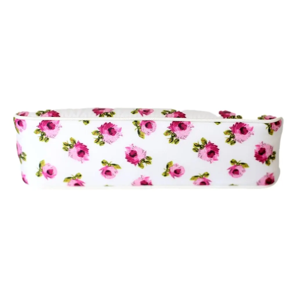 Prada Re-Edition Hobo Bag Tessuto Nylon Womens Mini Pink and White Floral Pink Polyamide Never worn - Box View