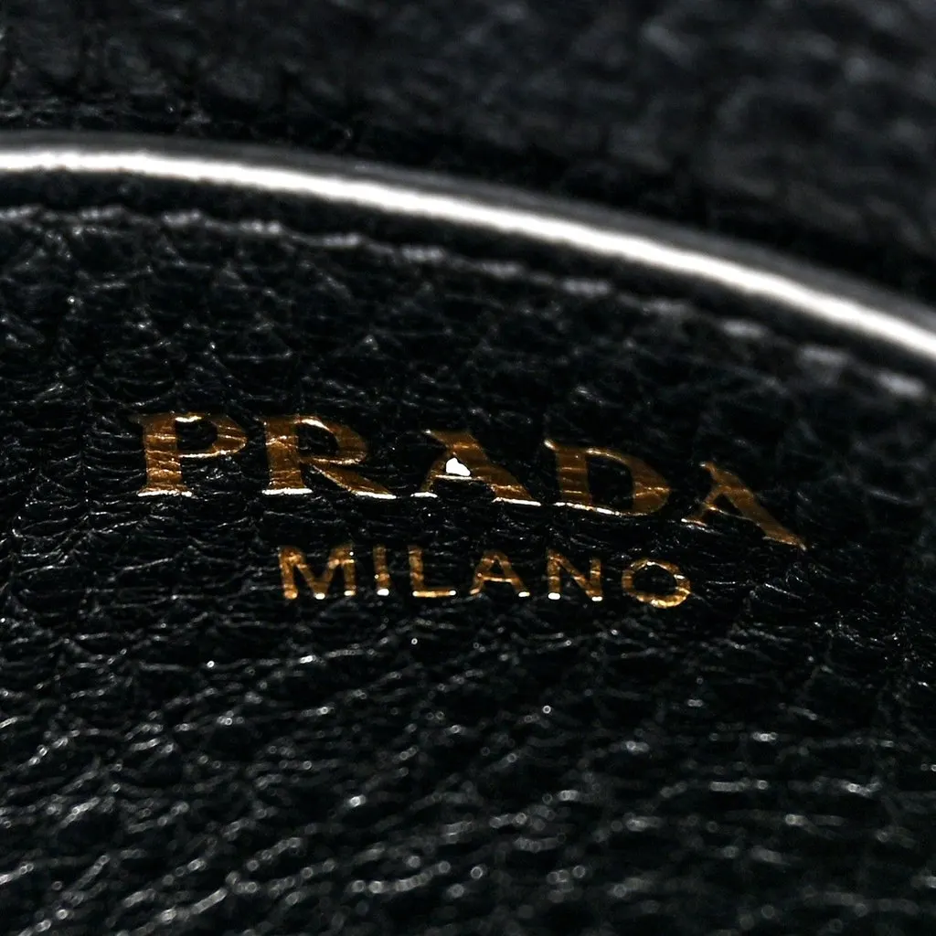 Prada Prada Vitello Phenix Zippered Messenger Hobo Black Leather Shoulder Bag Black Leather Never worn - Box View