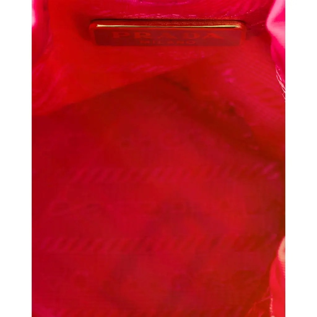 Prada Re Nylon and Saffiano Leather Trim Mini Bag Charm Keychain Peonia Pink Pink Polyamide Never worn - Inside View