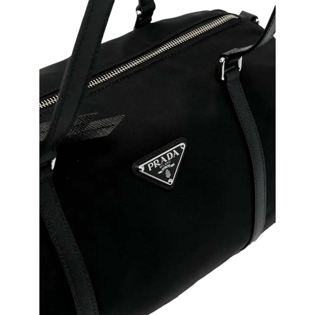 Prada Prada Small Re-Nylon and Saffiano Leather Duffel Bag Black Black Leather Never worn - Inside View