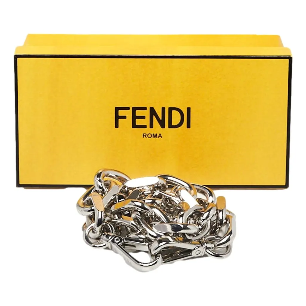 Fendi Strap You Silver Tone Metal Chain Mini Shoulder Strap Detachable Silver Never worn - Inside View