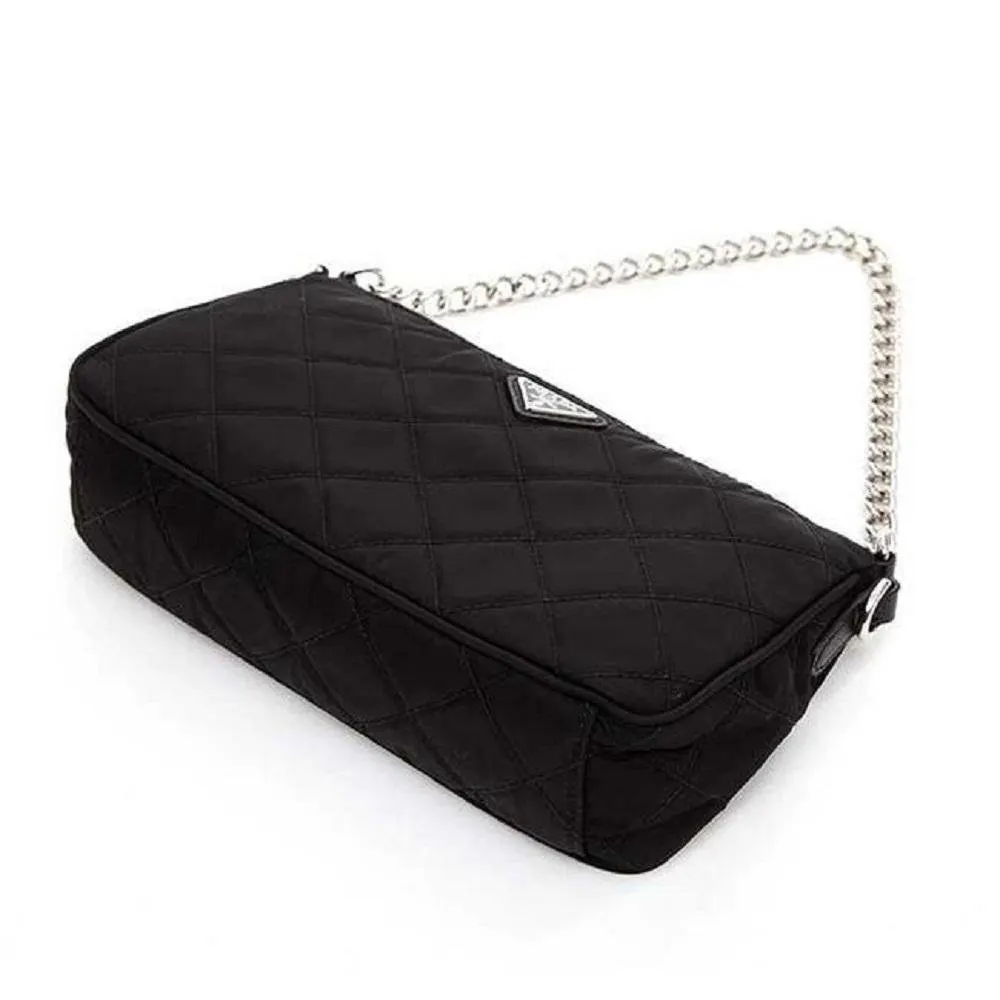 Prada Black Tessuto Nylon Quilted Chain Crossbody Bag MultiColor Never worn - Inside View