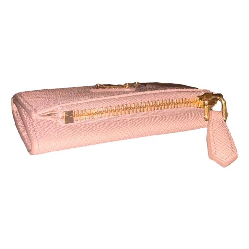 Prada Prada Saffiano Leather Cipria Beige Small Snap Bifold Coin Pouch Wallet Pink Leather Never worn - Inside View