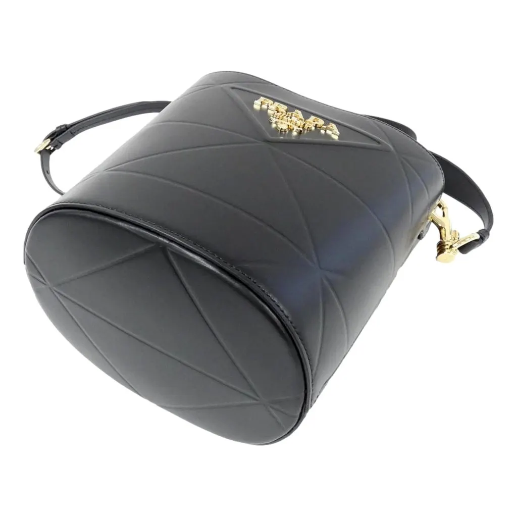 Prada Soft Calf Leather Bucket Crossbody Handbag Nero Black MultiColor Leather Never worn - Inside View