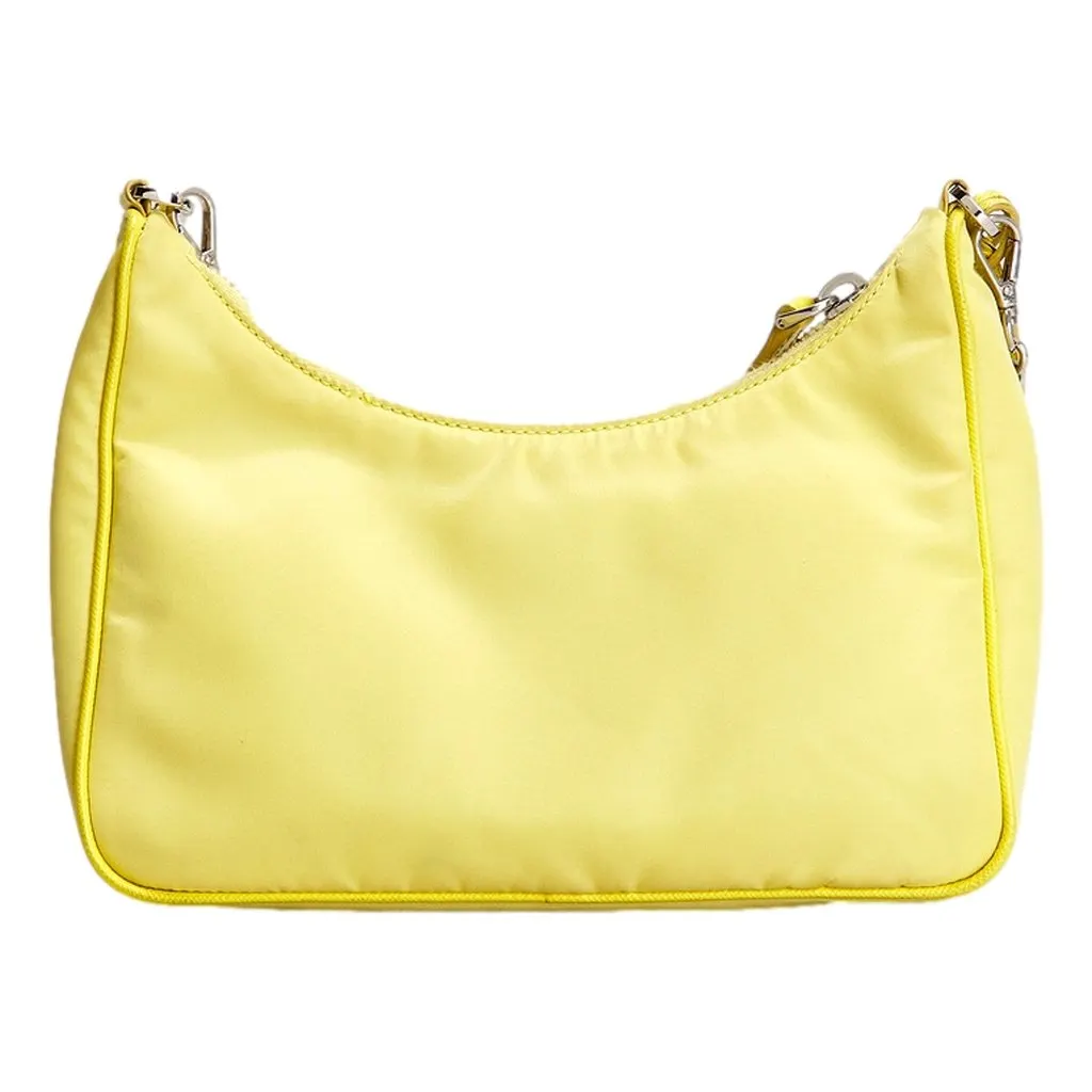 Prada Re-Edition 2005 Yellow Nylon Shoulder Bag with Pouch Yellow Polyamide Never worn - Back View