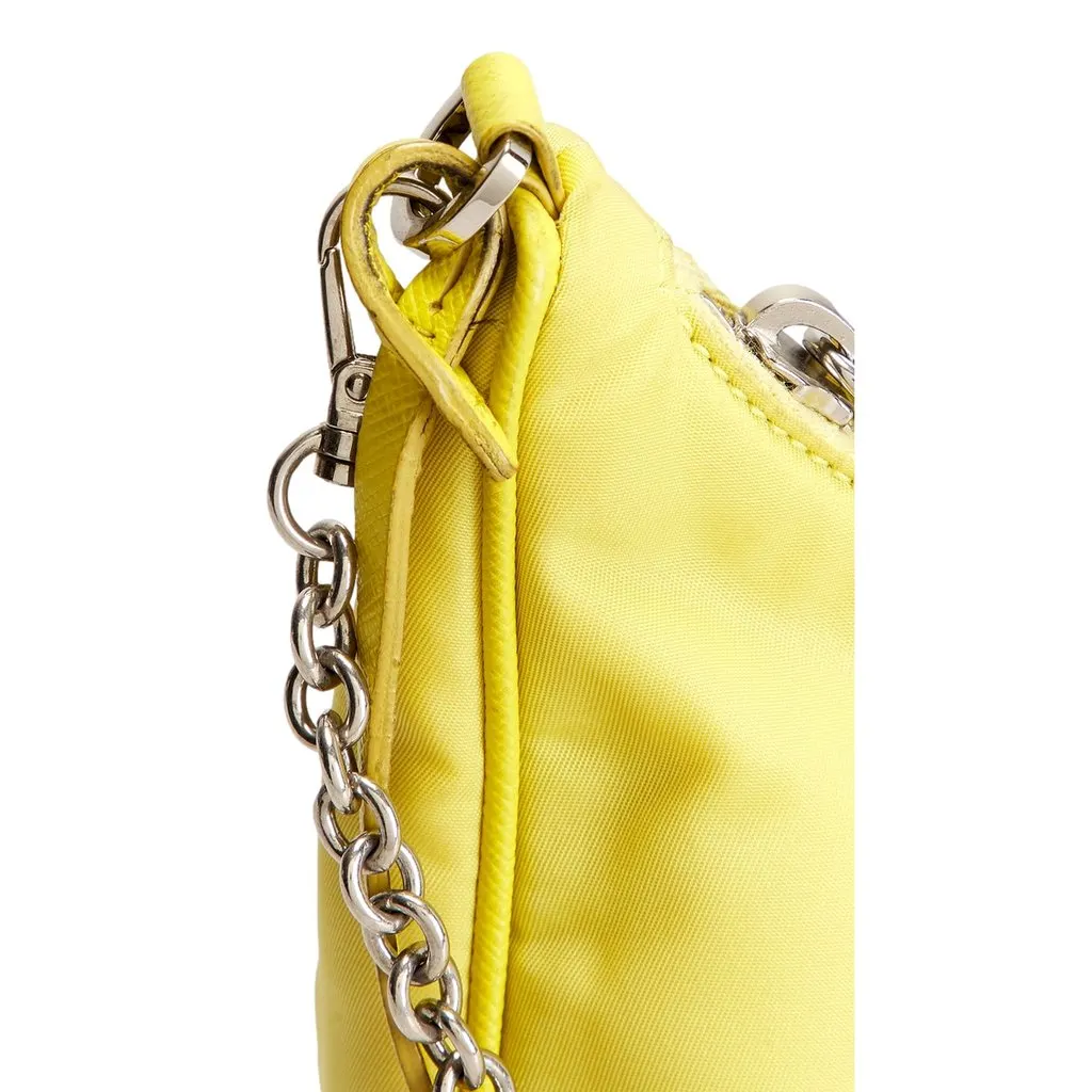 Prada Re-Edition 2005 Yellow Nylon Shoulder Bag with Pouch Yellow Polyamide Never worn - Box View