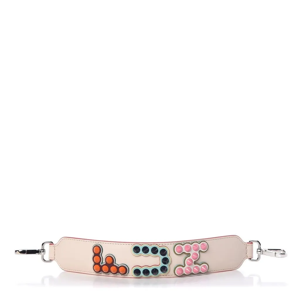 Fendi "FUN" Beige Multicolor Studded Mini Leather Shoulder Strap MultiColor Leather Never worn - Inside View