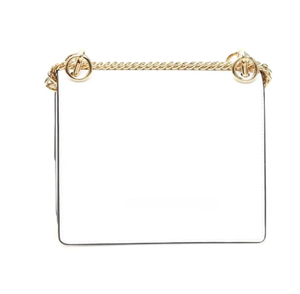 Fendi Kan I Floral Calfskin Leather Chain Bag White Multicolor White Leather Never worn - Model View