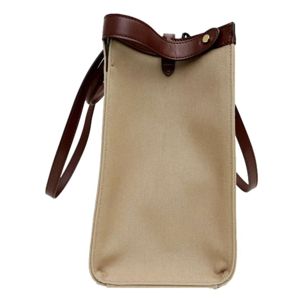 Fendi FF Peekaboo X-Lite Brown Beige Canvas and Leather Tote Brown Canvas Never worn - Inside View