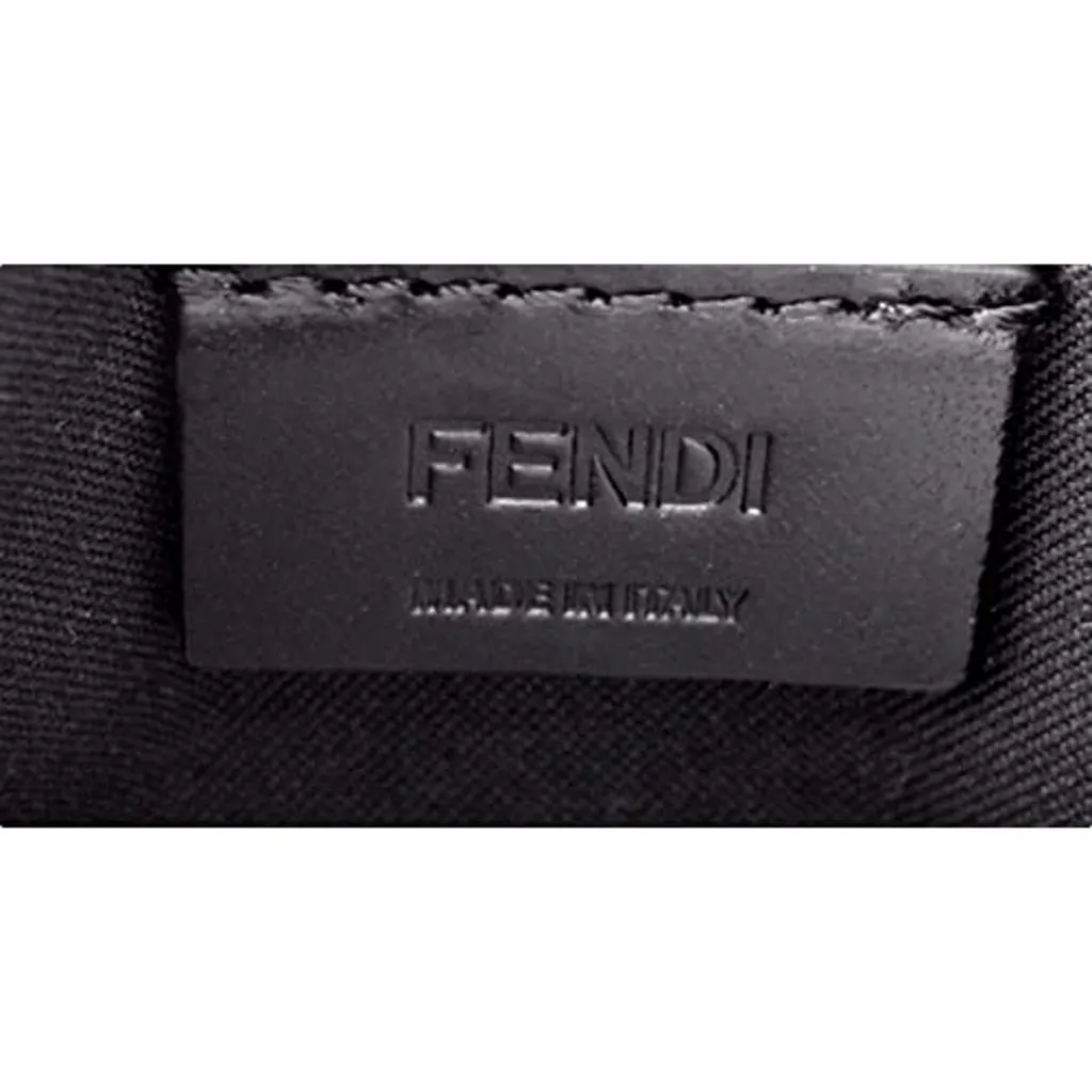 Fendi Roma Black Calfskin Leather Embossed Logo Card Case Wallet Black Leather Never worn - Inside View