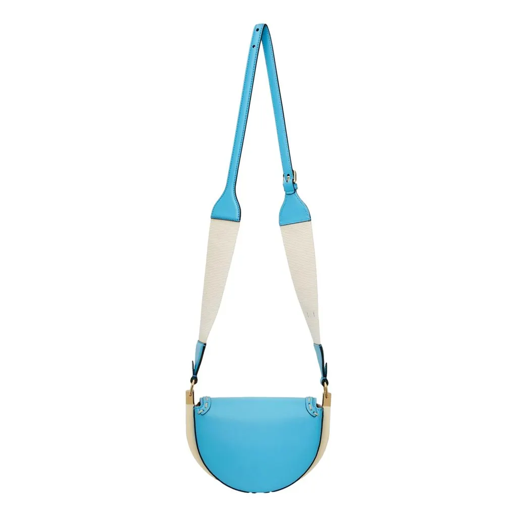 Fendi Moonlight Satchel Crossbody Cyber Blue Leather FF Logo Bag Blue Leather Never worn - Box View