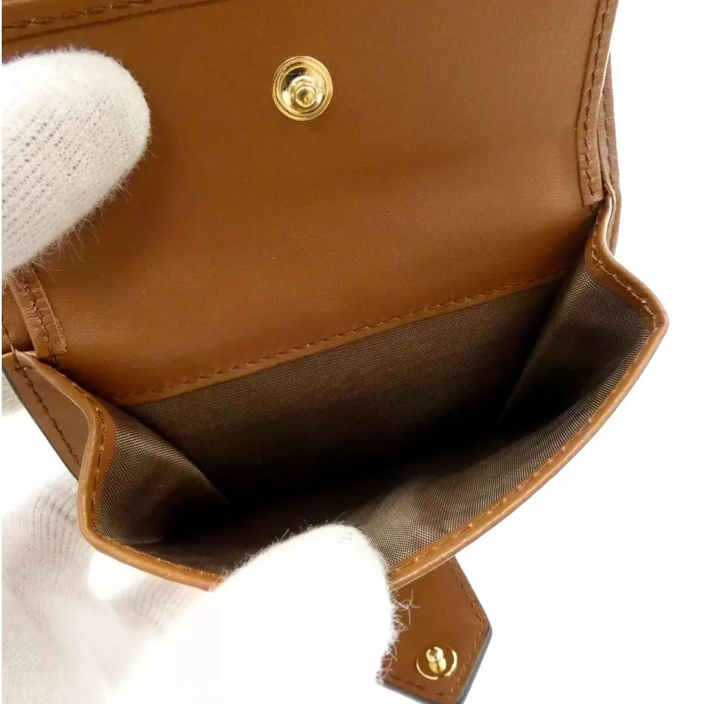 Prada City Calf Leather Snap Bifold Wallet Caramel Brown Brown Leather Never worn - Box View