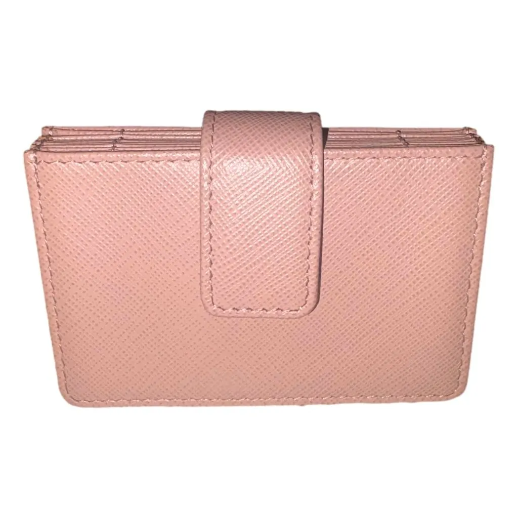 Prada Saffiano Leather Cipria Beige Accordion Card Case Wallet Beige Leather Never worn - Back View