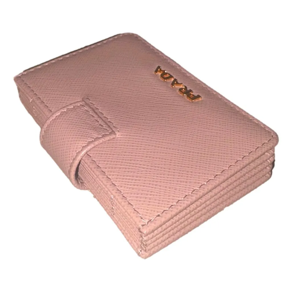 Prada Saffiano Leather Cipria Beige Accordion Card Case Wallet Beige Leather Never worn - Inside View