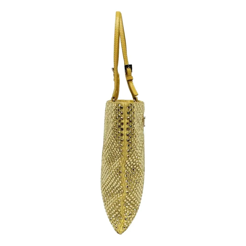 Prada Mini Satin Crystal Embellished Double Handle Crossbody Handbag Yellow Yellow Satin Never worn - Inside View