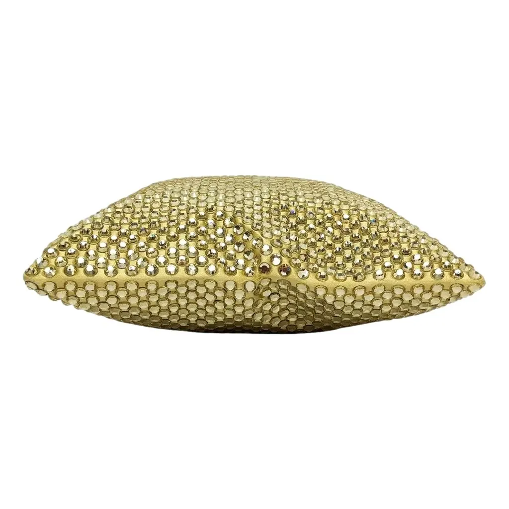 Prada Mini Satin Crystal Embellished Double Handle Crossbody Handbag Yellow Yellow Satin Never worn - Model View