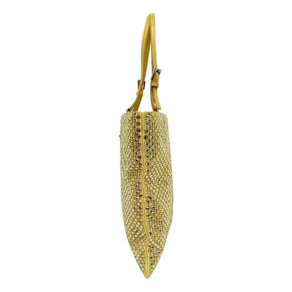 Prada Mini Satin Crystal Embellished Double Handle Crossbody Handbag Yellow Yellow Satin Never worn - Box View