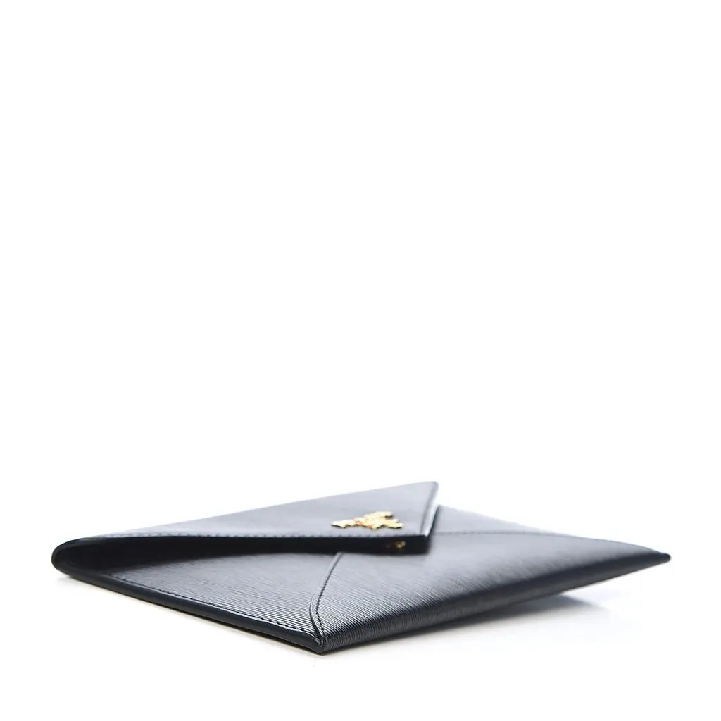 Prada Black Vitello Move Leather Long Envelope Wallet Black Leather Never worn - Box View