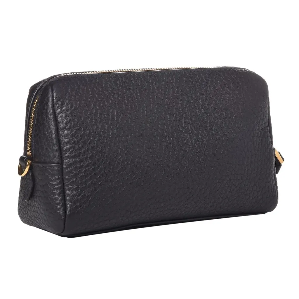 Prada Vitello Daino Black Leather Cosmetic Pouch Black Leather Never worn - Inside View