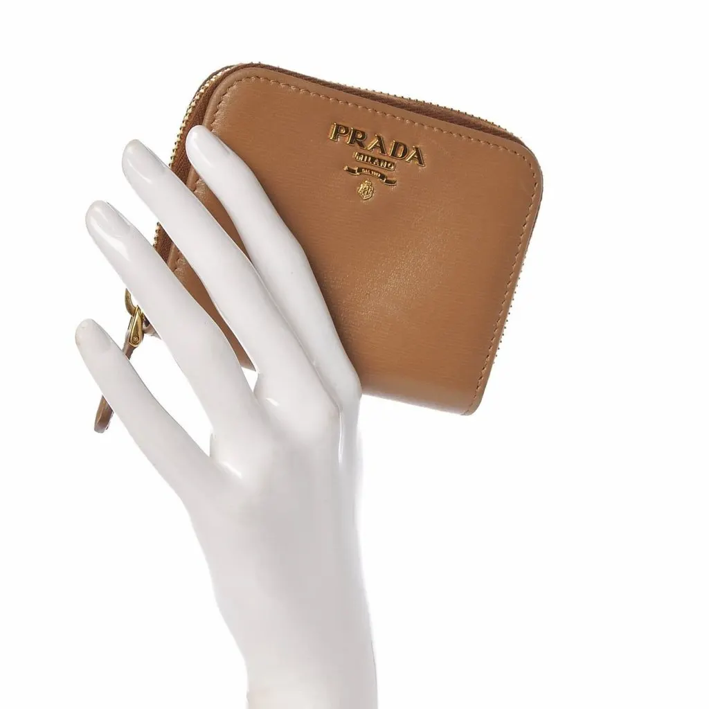 Prada Vitello Move Cipria Beige Leather Zip Around Wallet Beige Leather Never worn - Box View