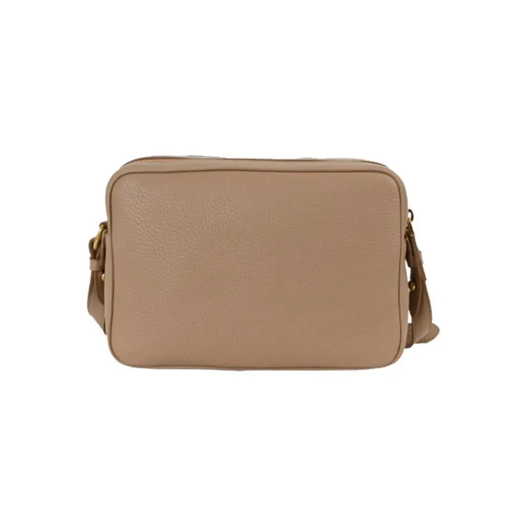 Prada Beige Vitello Phenix Leather Double Zip Crossbody Bag Beige Leather Never worn - Back View