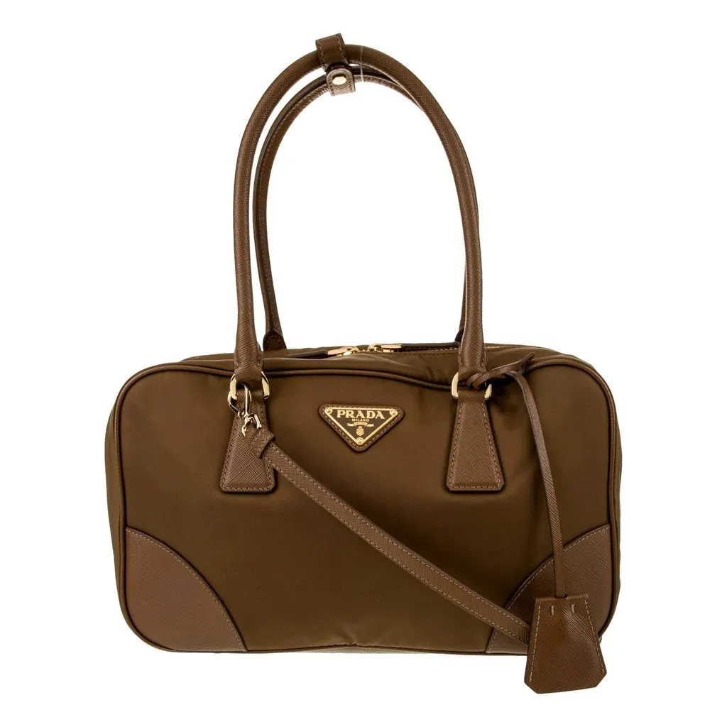 Prada Prada Re-Edition 1978 Medium Re-Nylon and Saffiano Leather Two-Handle Bag Cork Beige