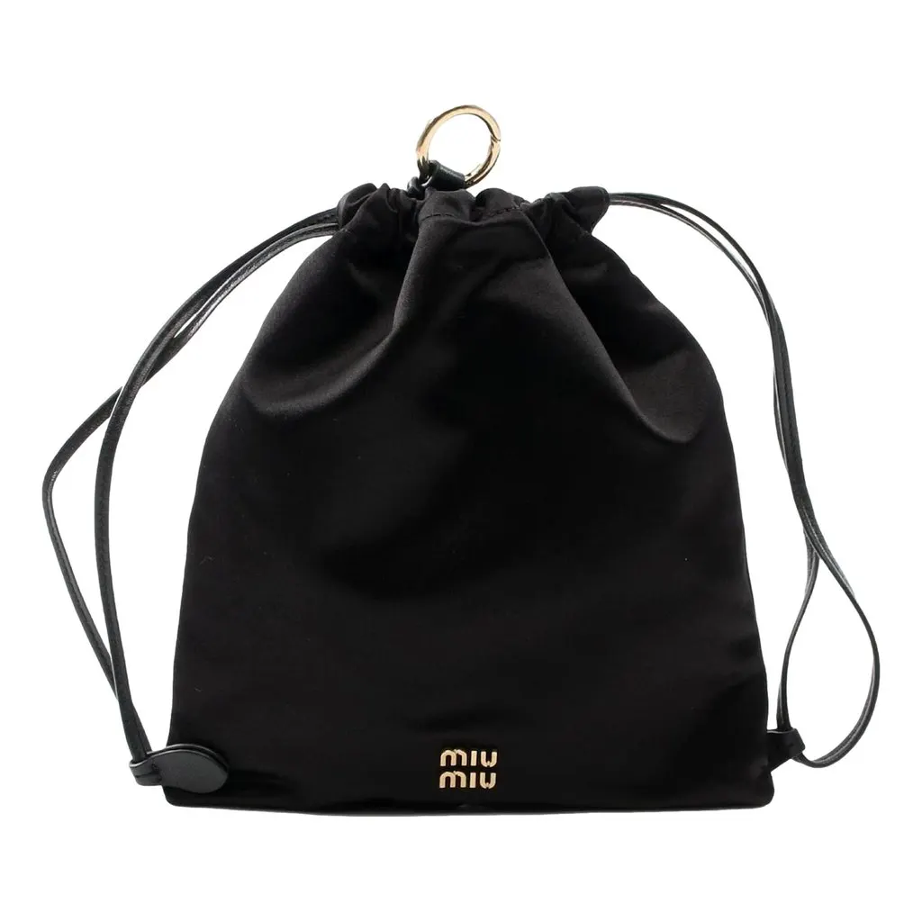 Miu Miu Duchesse Satin Mini Pouch Bag in Black Black Satin Never worn - Front View