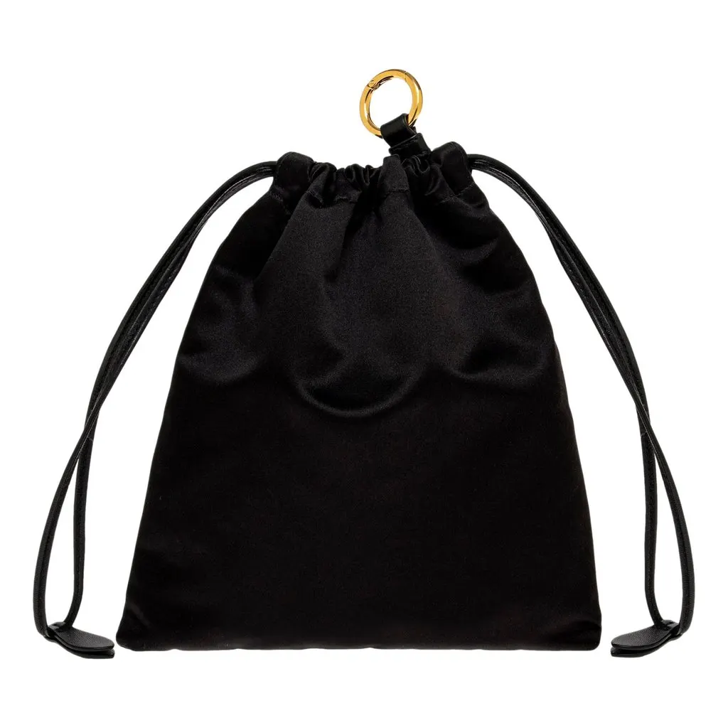 Miu Miu Duchesse Satin Mini Pouch Bag in Black Black Satin Never worn - Back View