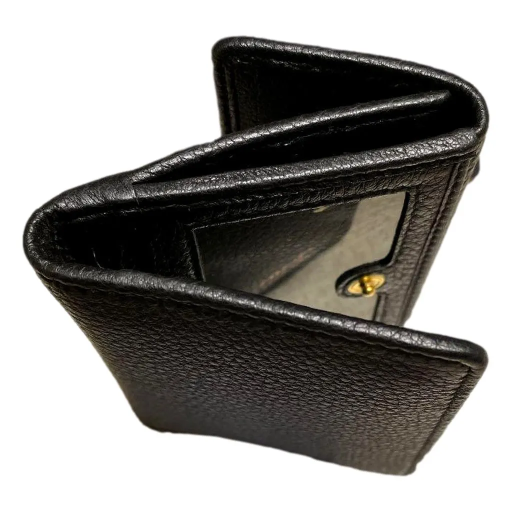 Prada Vitello Grain Nero Black Bifold ID Holder Snap Wallet Black Leather Never worn - Inside View