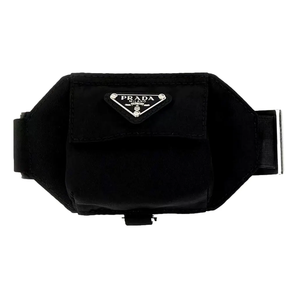 Prada Black Re-Nylon Belt Bag Trick Bag Charm Black Polyamide Never worn - Front View
